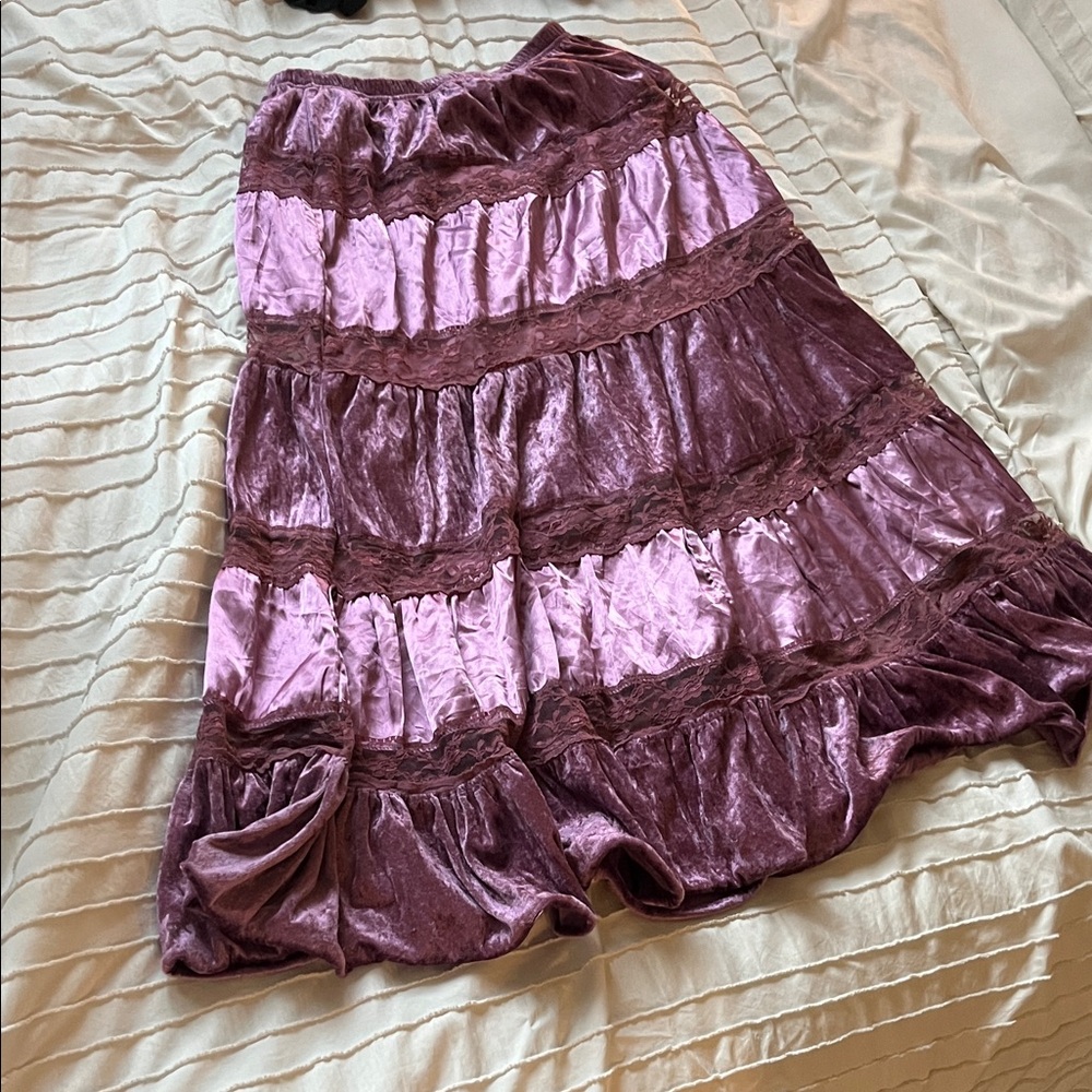 Boho Velvet Maxi Skirt